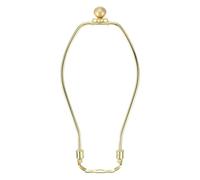 PATIKIL 9 Inch Lamp Harp Kit with 17.5mm Solid Brass Ball Finial, 1 Set Heavy Duty Bracket with Standard Saddle & Finial Detachable Shade Holder for Table Floor Lamps, Gold