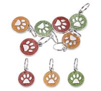 PATIKIL 9 Pcs Enamel Dog Paw Print Charms, Lovely Paw Pendant Keychain Charm for Jewelry Making DIY Pet Memorial Gifts, Green/Yellow/Dark Red-19mm