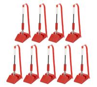 PATIKIL 9 Pcs Secure Pen with Adhesive Chain and Security Pen Holder, Reception Counter Pens Desktop Pen Black Ink Refills for Desk Workplace Office Home Supplies, Red