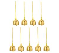 PATIKIL 9 Pcs Wind Chime, Hanging Bells Temple Bells Retro Outdoor Hanging Metal Chinese Wind Chime Round for Outside Garden Camping, Gold Yellow