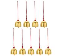 PATIKIL 9 Pcs Wind Chime, Hanging Bells Temple Bells Retro Outdoor Hanging Metal Chinese Wind Chime Round for Outside Garden Camping, Gold Red
