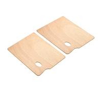 PATIKIL 9"x12" Wooden Paint Palette, 2 Pack Rectangular Wooden Paint Palette with Thumb Hole for Oil Watercolor Artist, Wood Color