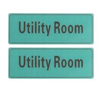 PATIKIL 9"x3" Utility Room Sign, 2Pcs Room Door Sign Self-Adhesive Door Sticker Acrylic Wall Signage Easy Installation for Indoor Outdoor Home Business, Light Green with Charcoal Gray Text