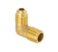 PATIKIL 90 Degree Elbow Brass Pipe Fittings, 5/16" Male Flare x 1/4" NPT Male Thread Tubing Fitting Adapter Connector Tube Elbow Converter for Pipe Connection