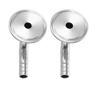 PATIKIL 90 Degree Elbow Tri Sanitary Clamps Hose Barb, 2 Pcs Sanitary Hose Barb Pipe Fitting 1/2" Tube 50.5mm Ferrule Tri Sanitary Clamps 304 Stainless Steel for Brewery Winery Food