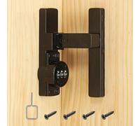 PATIKIL 90 Degree Flip Sliding Barn Door Lock Mechanical Keyless 3 Digit Password Combination Lock for Sliding Door Windows Cabinets, Black