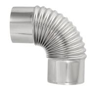 PATIKIL 90 Degree Stove Pipe, 1Pcs 3.15 Inch Elbow Stainless Steel Chimney Flue Extension for Outdoor Camping Tent Wood Stove Accessories Vent Exhaust, 6.69 Inch Length