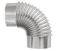 PATIKIL 90 Degree Stove Pipe, 1Pcs 4.72 Inch Elbow Stainless Steel Chimney Flue Extension for Outdoor Camping Tent Wood Stove Accessories Vent Exhaust, 8.66 Inch Length