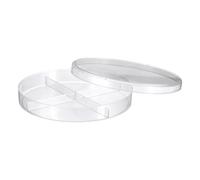 PATIKIL 90mm/3.5 Inch Plastic Petri Dishes with Lids, 4 Compartments Culture Dish Tissue Culture Plate for Lab Science Experiments, Clear