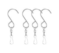 PATIKIL 90mm Swivel Hooks Clips for Wind Spinners, 4Pcs Stainless Steel 360 Degree Windsock Supplies Wind Chime Hanger for Windsock Bird Feeder Party Garden Bells, Silver