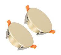 PATIKIL 94mm / 3.7" Diameter Spring Ceiling Hole Cover Plate, 2 Pack Downlight Hole Trim Wall Mount Decorative Cap Access Panel for 2.2-3.4" Round Ceiling and Wall Openings, Golden