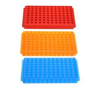 PATIKIL 96 wells Tube Rack, 1set Vial Rack Double panel Centrifuge Tube Holder for Microcentrifuge Tubes 0.2/0.5/1.5/2ml, Orange,Red,Blue