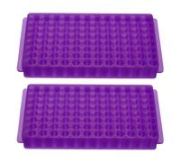 PATIKIL 96 Wells Tube Rack, 2 Pcs Vial Rack Double panel Centrifuge Tube Holder for Microcentrifuge Tubes 0.2/0.5/1.5/2ml, Purple