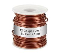 PATIKIL 99.9% Soft Copper Wire, 12 Gauge/2mm Diameter 59 Feet/18m 1.1 Pound Spool Pure Copper Wire for Jewelry Making Beading Garden Plants