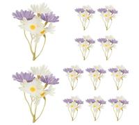 PATIKIL 9cm Artificial Flower for Floating Candle Centerpiece, 12 Pcs Orchid Flower Stem Vase Fillers Mini Flowers Filler for Wedding Table Party Home Decor, Purple-White