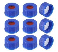 PATIKIL 9mm Autosampler Vial Caps, 1000 Pack 9-425 HPLC Vials Blue Screw Thread Cap with White PTFE/White Silicone Septa for LC Stamper