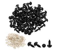 PATIKIL 9mm Black Safety Eyes, 200 Pcs Plastic Craft Eyes with Washers, Craft Kit for All Ages