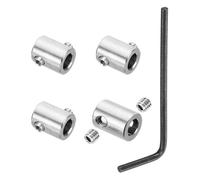 PATIKIL 9mm Hole Wire Rope Clips Set, 4 Set 304 Stainless Steel Double Holes Lock Cable Clamps Clip with M6 Hexagon Screws Spanner for Cable Fitting, Silver 14x20mm