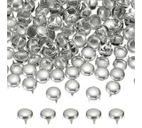 PATIKIL 9mm Round Dome Rivet, 180 Pcs Metal 4 Claw Spike Spot Stud Punk Rock Rivet Nailhead for DIY Leather Crafting for Decor Repair Clothing Belts Bags Shoes, Silver Tone