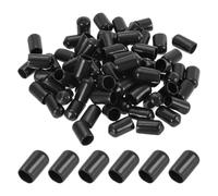 PATIKIL 9MM Vinyl Rubber End Caps, 100 Pack Flexible Bolt Screw Covers Caps Round Thread Protector Caps for Metal Tubing Rod Bolts, Black