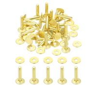 PATIKIL 9x3.3x17mm Leather Rivets and Burrs, 24 Sets Leather Rivets and Washers Brass Fastener Metal Studs Posts for Leather Craft, Belts, Wallets, Collars, DIY Crafts