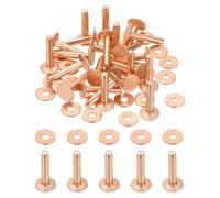 PATIKIL 9x3.3x17mm Leather Rivets and Burrs, 24 Sets Leather Rivets and Washers Copper Fastener Metal Studs Posts for Leather Craft, Belts, Wallets, Collars, DIY Crafts