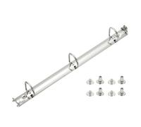 PATIKIL A4 3 Hole Ring Binder Mechanisms, 0.8" D Ring Replacement Binder Planner Loose Leaf Binding Spines with Switches for Organizers DIY Fill Paper Storage Folder, 25mm Silver
