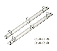 PATIKIL A4 3 Hole Ring Binder Mechanisms, 2 Set 0.63" D Ring Replacement Binder Planner Loose Leaf Binding Spines for Organizers DIY Fill Paper Storage Folder Accessories, 20mm Silver Tone