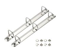 PATIKIL A4 3 Hole Ring Binder Mechanisms, 2 Set 0.98" D Ring Replacement Binder Planner Loose Leaf Binding Spines for Organizers DIY Fill Paper Storage Folder Accessories, 26mm Silver Tone