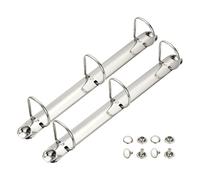 PATIKIL A4 3 Hole Ring Binder Mechanisms, 2 Set 1.5" D Ring Replacement Binder Planner Loose Leaf Binding Spines for Organizers DIY Fill Paper Storage Folder Accessories, 26mm Silver Tone