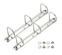 PATIKIL A4 3 Hole Ring Binder Mechanisms, 2 Set 1.97" D Ring 26 mm,Silver | Replacement Binder Planner Loose Leaf Binding Spines for Organizers DIY Fill Paper Storage Folder Accessories