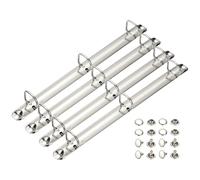 PATIKIL A4 3 Hole Ring Binder Mechanisms, 4 Set 0.79" D Ring Replacement Binder Planner Loose Leaf Binding Spines for Organizers DIY Fill Paper Storage Folder Accessories, 20mm Silver Tone