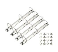 PATIKIL A4 3 Hole Ring Binder Mechanisms, 4 Set 1.5" D Ring Replacement Binder Planner Loose Leaf Binding Spines for Organizers DIY Fill Paper Storage Folder Accessories, 26mm Silver Tone