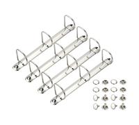 PATIKIL A4 3 Hole Ring Binder Mechanisms, 4 Set 1.97" D Ring Replacement Binder Planner Loose Leaf Binding Spines for Organizers DIY Fill Paper Storage Folder Accessories, 26mm Silver Tone
