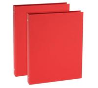 PATIKIL A4 Binder Cover, 2 Pcs 4 Round Ring Binder Protector Kraft Paper Binder Shell Hardcover for Meeting Notebook Folder, Red