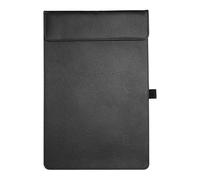 PATIKIL A4 Letter Size PU Leather Clipboard, 9.5"x13.5" Business Magnetic Padfolio with Pen Holder Organizer Office Folder Writing Board Style 2, Black