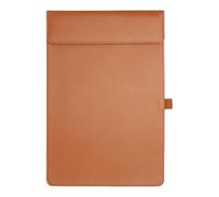 PATIKIL A4 Letter Size PU Leather Clipboard, 9.5"x13.5" Business Magnetic Padfolio with Pen Holder Organizer Office Folder Writing Board Style 2, Orange