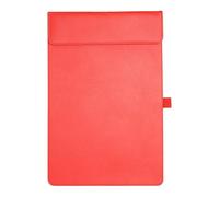 PATIKIL A4 Letter Size PU Leather Clipboard, 9.5"x13.5" Business Magnetic Padfolio with Pen Holder Organizer Office Folder Writing Board Style 2, Red