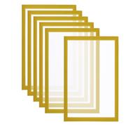 PATIKIL A4 Magnetic Picture Frame, 6 Pack Magnetic Sign Holder Self Adhesive Magnetic Display Frame Reusable Double Sided Frosted for Refrigerator Window Wall Photo Artwork, Gold