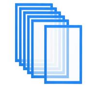 PATIKIL A4 Magnetic Picture Frame, 6 Pack Magnetic Sign Holder Self Adhesive Magnetic Display Frame Reusable Double Sided Frosted for Refrigerator Window Wall Photo Artwork, Blue