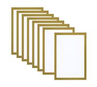 PATIKIL A4 Magnetic Picture Frame, 8 Pack Magnetic Picture Frame Self Adhesive Magnetic Display Frame Reusable Double Sided for Refrigerator Window Wall Photo Artwork, Golden