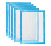 PATIKIL A4 Magnetic Sign Holder, 5Pcs A4 Magnetic Display Frame Self Adhesive Reusable Picture Photo Frame Double Sided for Refrigerator White Board Window Wall,Blue