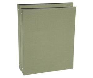 PATIKIL A4 Size 3 Ring Binder,2Pcs 1 Inch Round Ring Durable Linen Hardcover Binder Fit for 8.5" x 11" Paper Recipe Photo Office, Green