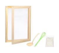 PATIKIL A4 Sizes Wooden Paper Making Screen Set, 11.8 x 8.3 Inch 2 in 1 Paper Making Mould and Deckle Papermaking Supplies Frame with Tools for Paper Making DIY Crafts, Wood Color