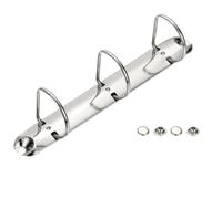 PATIKIL A5 3 Hole Ring Binder Mechanisms, 1" D Ring Replacement Binder Planner Loose Leaf Binding Spines for Organizers DIY Fill Paper Storage Folder Accessories, 38mm Silver Tone