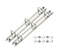 PATIKIL A5 3 Hole Ring Binder Mechanisms, 2 Set 0.63" D Ring Replacement Binder Planner Loose Leaf Binding Spines for Organizers DIY Fill Paper Storage Folder Accessories, 20mm Silver Tone