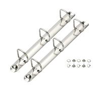 PATIKIL A5 3 Hole Ring Binder Mechanisms, 2 Set 0.98" D Ring Replacement Binder Planner Loose Leaf Binding Spines for Organizers DIY Fill Paper Storage Folder Accessories, 20mm Silver Tone