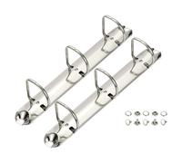 PATIKIL A5 3 Hole Ring Binder Mechanisms, 2 Set 1.18" D Ring Replacement Binder Planner Loose Leaf Binding Spines for Organizers DIY Fill Paper Storage Folder Accessories, 26mm Silver Tone