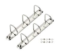 PATIKIL A5 3 Hole Ring Binder Mechanisms, 2 Set 1.5" D Ring Replacement Binder Planner Loose Leaf Binding Spines for Organizers DIY Fill Paper Storage Folder Accessories, 26mm Silver Tone