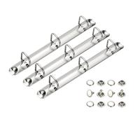 PATIKIL A5 3 Hole Ring Binder Mechanisms, 3 Set 0.8" D Ring Replacement Binder Planner Loose Leaf Binding Spines for Organizers DIY Fill Paper Storage Folder Accessories, 20mm Silver Tone